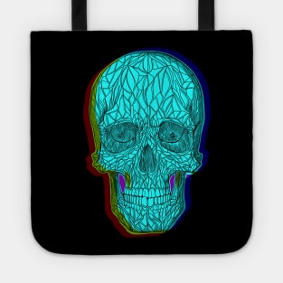 Light blue skull with colorful fades Tote