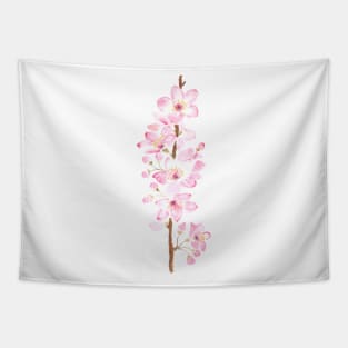 pink cherry blossom pink sakura watercolor painting Tapestry