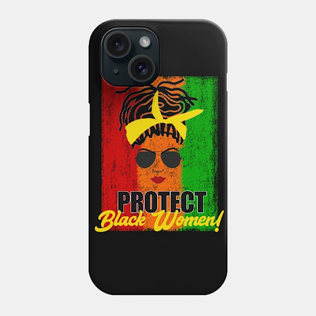 Protect Black Women Locs Phone Case by blackartmattersshop