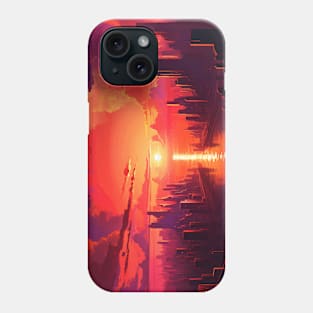 80s Miami Synthwave Sun Phone Case