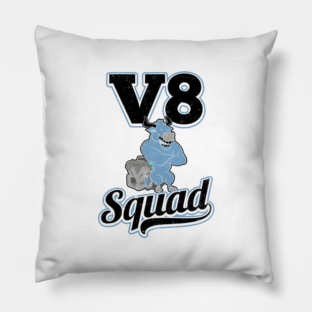 V8 Engine Shirt | Bull Squad Block Gift Pillow by Gawkclothing