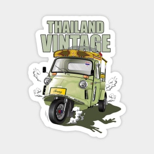 Thailand vintage green car frog tuk-tuk in Trang southern Thailand Magnet