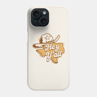 Retro Hey Y'all Texas // Vintage Texas Cartoon Phone Case