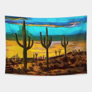 Saguaro from the Saguaro National Park in Arizona Tapestry