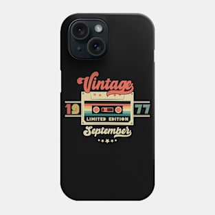 Vintage September 1977 Music Cassette - Limited Edition - 45 Years Old Birthday Gifts Phone Case