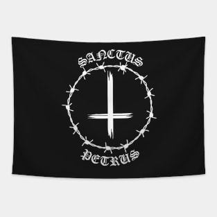 Saint Peter Upside Down Cross Barbed Wire Gothic Pocket Tapestry