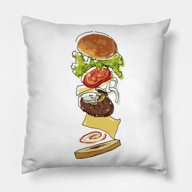 ~Funky~ Cheeseburger Pillow by KangarooZach41