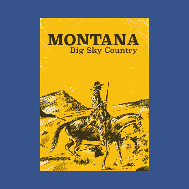 Montana Cowboy Vintage travel poster by nickemporium1