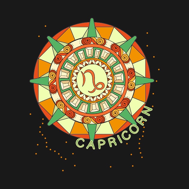 Capricorn Ornate Mandala by Scarebaby