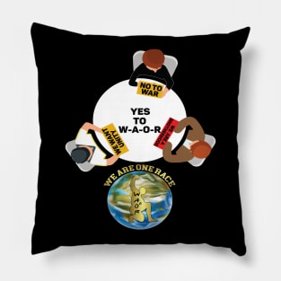 No to WAR, Yes to W.A.O.R t shirt design Pillow