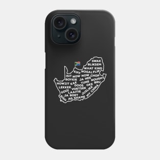 South Africa Slang Words South African Flag Map Phone Case