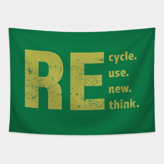 Recycle Reuse Renew Rethink For Earth Tapestry by lunacreat