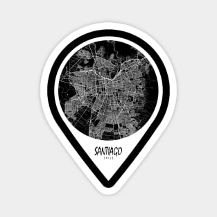 Santiago, Chile City Map - Travel Pin Magnet