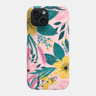 Pretty Pink Yellow Flowers Floral Phone Case