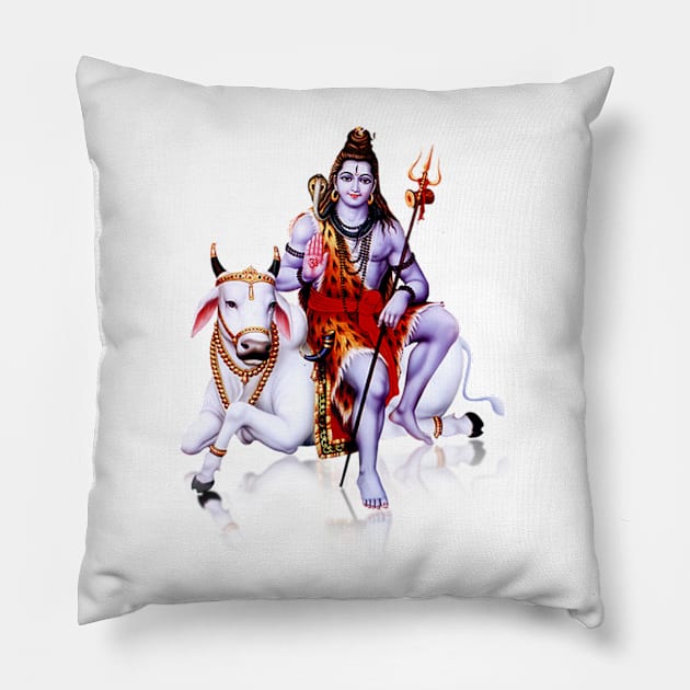 Blessing Of Shiv , lord shiva Pillow by justrachna