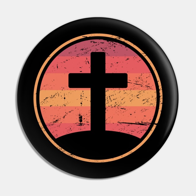 Retro Christian Cross Of Jesus Pin by MeatMan