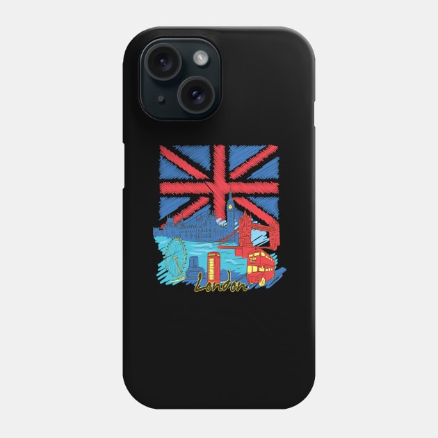 united kingdom flag Phone Case by positivedesigners