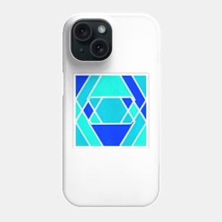 Inverted Blue Geometric Abstract Acrylic Painting Phone Case