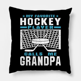 My Favorite Hockey Player Grandpa Grandparent Text Pillow