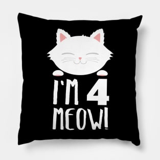 I am 4 meowl cat t-shirts Pillow