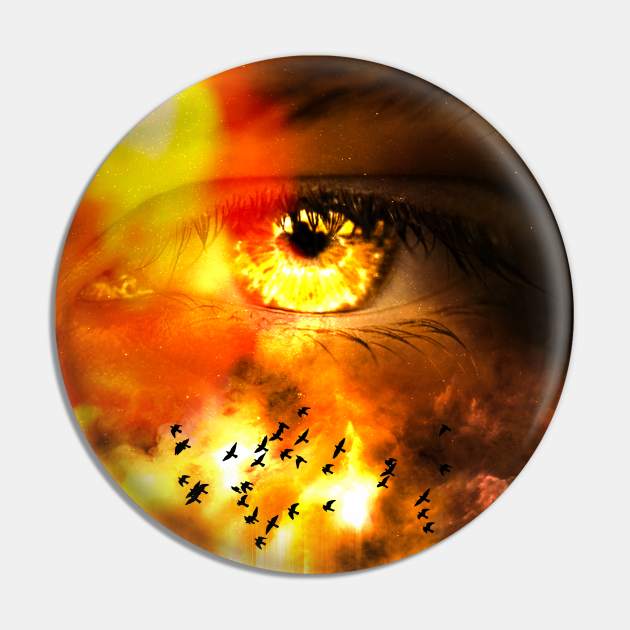 Deep Burn Eye Pin by Nour Abou Harb