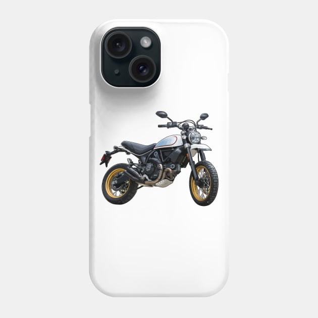 Scrambler Bike Illustration Phone Case by KAM Std