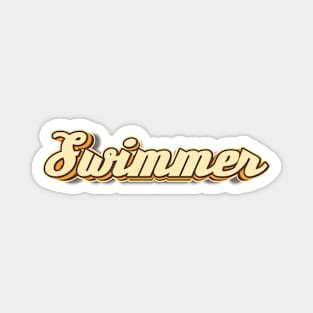 Swimmer typography Magnet