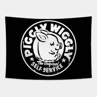 piggly wiggly the original self service black and white design Tapestry