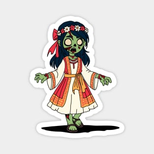 Cute Greek Zombie Girl Magnet