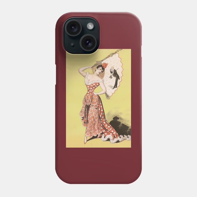 Vintage Poster of Lady in Red Gown Phone Case by Tuff Tees