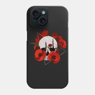SKULL and POPPIES Phone Case