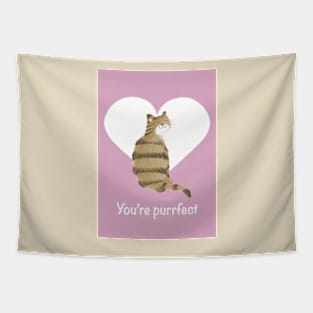 You’re purrfect cat and heart Tapestry