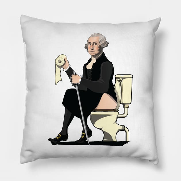 George Washington on the Toilet Pillow by InTheWashroom