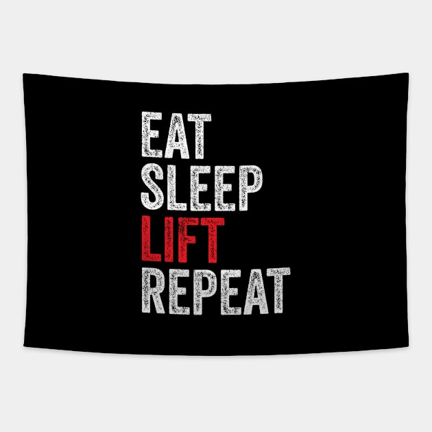 Eat Sleep Lift Repeat - Gym Lifting humor Tapestry by Cult WolfSpirit 