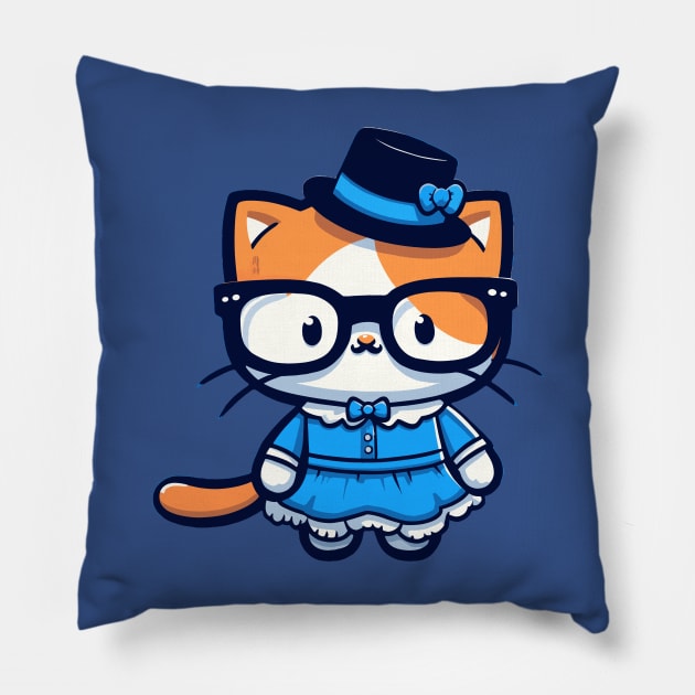 Nerdy Cat Pillow by Graceful Designs