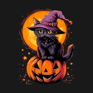 Cat Pumpkin Jack O Lantern Happy Halloween For Cat Lovers T-Shirt