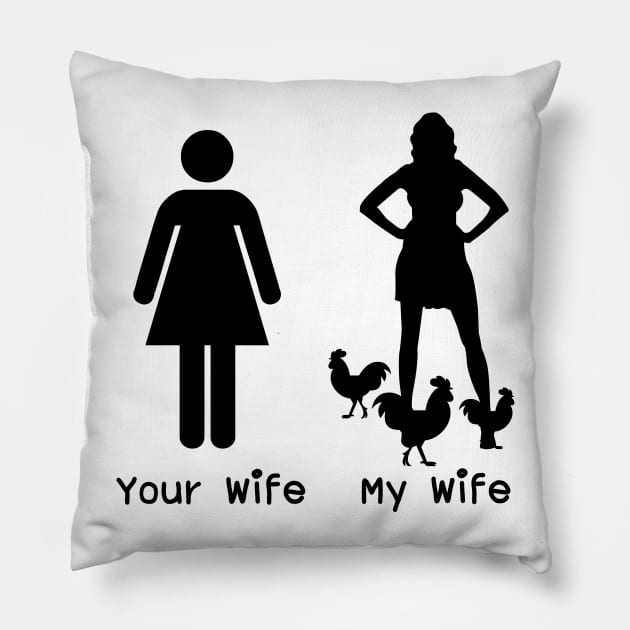 My Wife Farm Animal Love Chicken Farmer Gifts Pillow by macshoptee