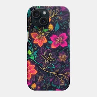 Neon Flowers Pattern Phone Case