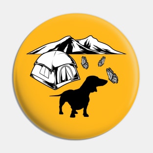 I love dachshunds and nature outdoor camping Pin