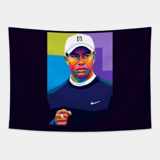 Tiger Woods Pop Art Tapestry