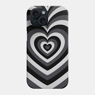 Latte Heart - Black and Grey Phone Case