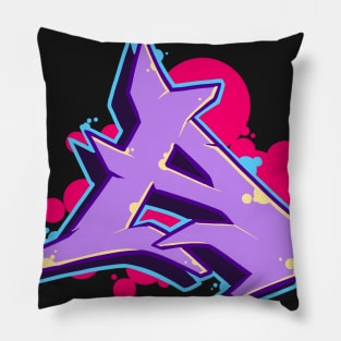 Letter A - Graffiti Street Art Style Pillow