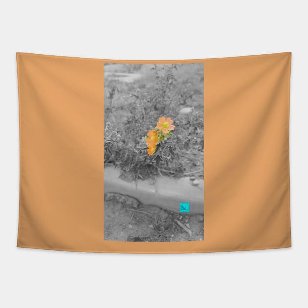 Orange wildflower Tapestry by callalexi