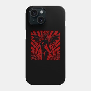 Lino Cut Devil Girl Phone Case