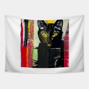 Funky Black Cat Tapestry