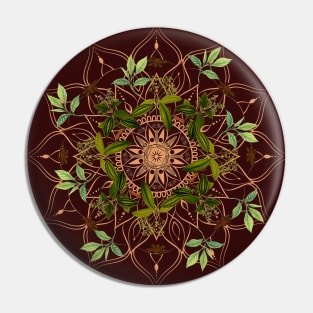 Cinnamon Mandala, herbal talisman Pin