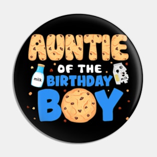 Auntie Of The Birthday Boy Milk And Cookies 1St Birthday Pin