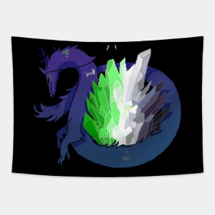 Aro Pride Flag Crystal Dragon Tapestry