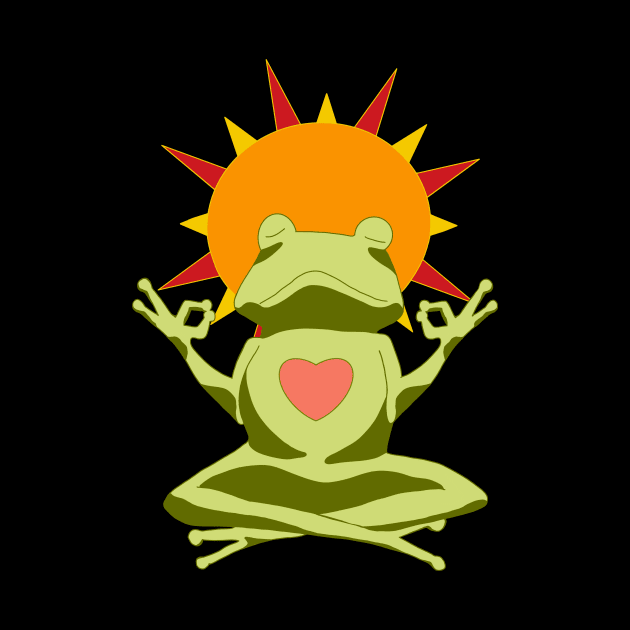 Frog Meditating under the Sun by ErinaBDesigns