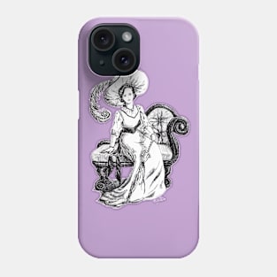 Victorian lady with plumed hat Phone Case